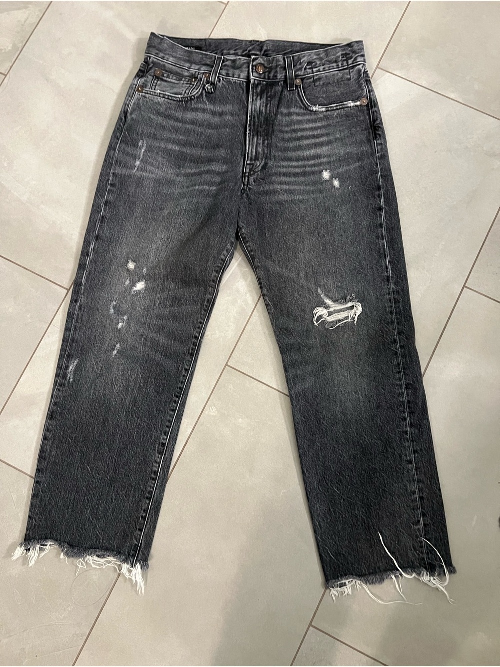 R13 boyfriend Jean, color=everit(washed black)